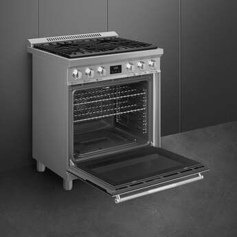 Smeg SPR30UGGX  30 Inch Natural Gas Freestanding Range, in Stainless Steel — thumbnail 12