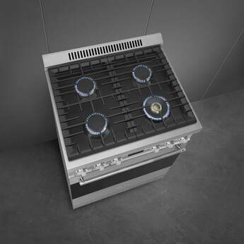 Smeg SPR30UGGX  30 Inch Natural Gas Freestanding Range, in Stainless Steel — thumbnail 9