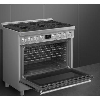 Smeg SPR36UGGX  36 Inch Natural Gas Freestanding Range, in Stainless Steel — thumbnail 10