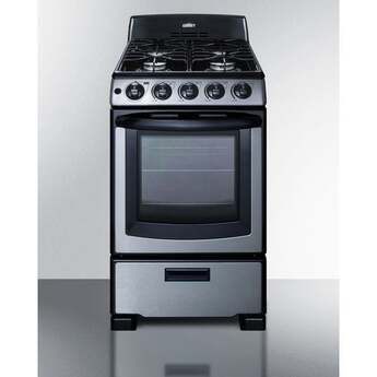 Summit 20" Stainless Steel Front Control Sealed Burner Slide-Out Natural Gas Range - ADA Compliant
