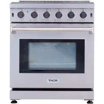 Thor Kitchen LRG3001ULP 30 Inch Stainless Steel Gas Freestanding Range, in Stain