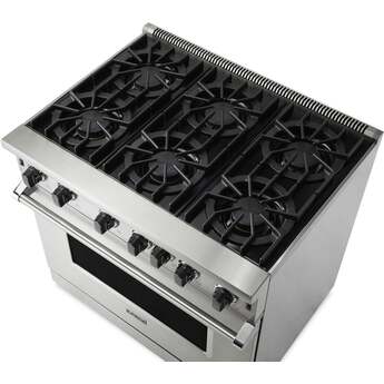 Viking VGIC53626BCS 5 Series 36 Inch Cast Black Gas Convection Freestanding Range — thumbnail 4