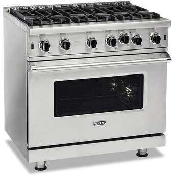 Viking VGIC53626BCS 5 Series 36 Inch Cast Black Gas Convection Freestanding Range — thumbnail 7