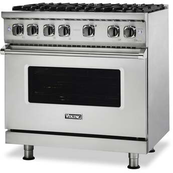 Viking VGR5366BCSLP  5 Series 36 Inch Cast Black Gas Convection Freestanding Range — thumbnail 12
