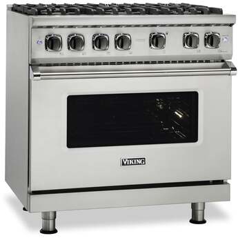 Viking VGR5366BCSLP  5 Series 36 Inch Cast Black Gas Convection Freestanding Range — thumbnail 5