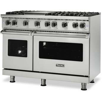 Viking VGR5488BDGLP  5 Series 48 Inch Damascus Grey Gas Convection Double Oven Freestanding Range — thumbnail 7