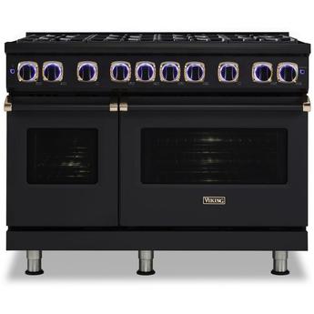 Viking VGR74828BBORGLP  48 Inch Liquid Propane, All Gas Double Oven Freestanding Range in Cast Black