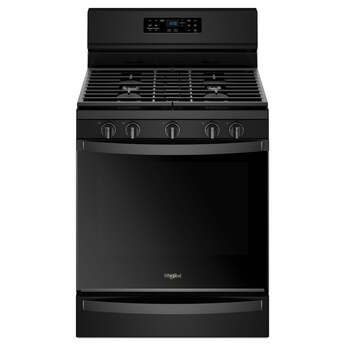 Whirlpool 30" Black Gas Sealed Burner Range with Griddle - Convection
