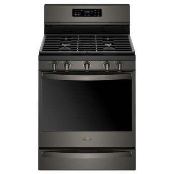 Whirlpool 30" Black Stainless Steel Gas Sealed Burner Range with Griddle - Convection
