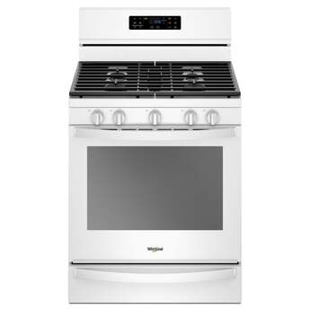 Whirlpool 30" White Gas Sealed Burner Range with Griddle - Convection