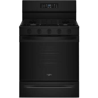 Whirlpool 30-inch Gas Range with Air Cooking Technology and EZ-2-Lift? Hinged Grates: Black