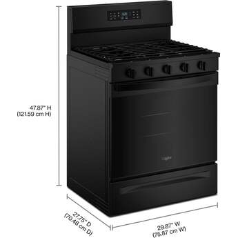 Whirlpool 30-inch Gas Range with Air Cooking Technology and EZ-2-Lift? Hinged Grates: Black — thumbnail 19