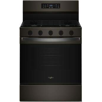 Whirlpool 30-inch Gas Range with Air Cooking Technology and EZ-2-Lift? Hinged Grates: Black Stainless