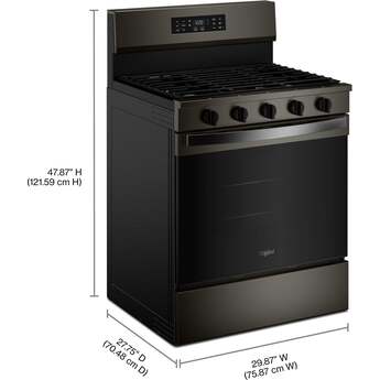 Whirlpool 30-inch Gas Range with Air Cooking Technology and EZ-2-Lift? Hinged Grates: Black Stainless — thumbnail 2