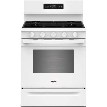 Whirlpool 30-inch Gas Range with Air Cooking Technology and EZ-2-Lift? Hinged Grates: White
