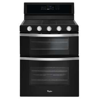 Whirlpool 30" Black Gas Double Oven Range - Convection