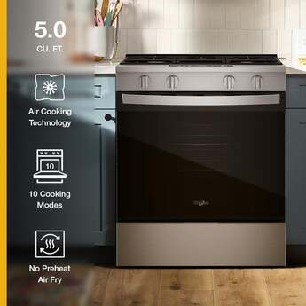 Whirlpool 30 inch 5 Cu. Ft. Smart Slide-In Gas Range With Air Cooking Technology And Steam Clean: Wsgs4530tx — thumbnail 13