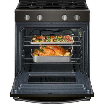 Whirlpool 30 inch 5 Cu. Ft. Smart Slide-In Gas Range With Air Cooking Technology And Steam Clean: Black Stainless Steel — thumbnail 13