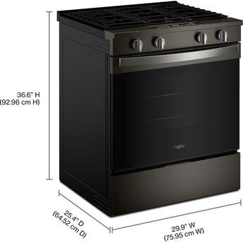 Whirlpool 30 inch 5 Cu. Ft. Smart Slide-In Gas Range With Air Cooking Technology And Steam Clean: Black Stainless Steel — thumbnail 15