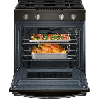 Whirlpool 30 inch 5 Cu. Ft. Smart Slide-In Gas Range With Air Cooking Technology And Steam Clean: Black Stainless Steel — thumbnail 23