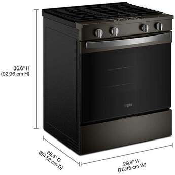 Whirlpool 30 inch 5 Cu. Ft. Smart Slide-In Gas Range With Air Cooking Technology And Steam Clean: Black Stainless Steel — thumbnail 32