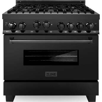 Z Line ZLINE RGB36 36 Inch Black Stainless Steel Gas Freestanding Range, in Black Stain