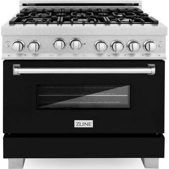 Z Line ZLINE RGSBLM36 36 Inch Black Matte Gas Freestanding Range, in Black Matte