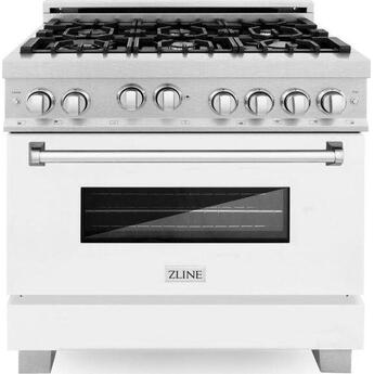Z Line ZLINE RGSWM36 36 Inch White Matte Gas Freestanding Range, in White Matte