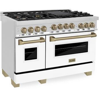 Z Line ZLINE RGZWM48CB  Autograph Edition Series 48 Inch Natural Gas, All Gas Double Ov