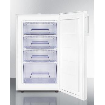 AccuCold FS407LW 20 Inch White Freestanding Compact Counter Depth Freezer — thumbnail 2