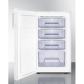 AccuCold FS407LWLHD  20 Inch White Freestanding Compact Counter Depth Freezer — thumbnail 2