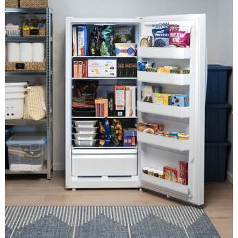 GE 18 Cu. Ft. Upright Convertible Freezer: White — thumbnail 2