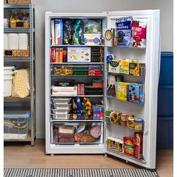 GE 22 Cu. Ft. Upright Convertible Freezer: White — thumbnail 2