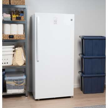 GE 22 Cu. Ft. Upright Convertible Freezer: White — thumbnail 9