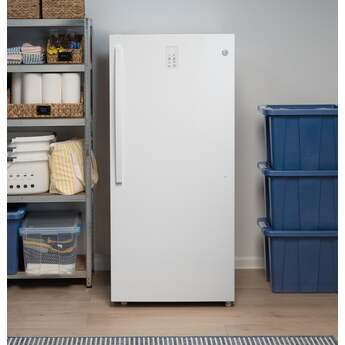 GE 22 Cu. Ft. Upright Convertible Freezer: White — thumbnail 3
