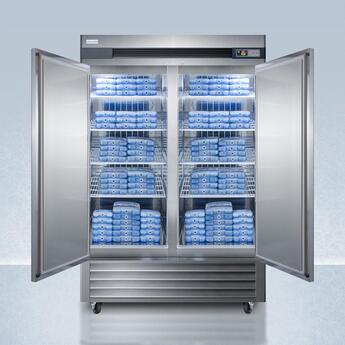 Summit Performance 56" 49.0 cu.ft. Stainless Steel Pharmaceutical French Door Reach-In Freezer - With Lock — thumbnail 7