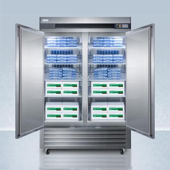 Summit Performance 56" 49.0 cu.ft. Stainless Steel Pharmaceutical French Door Reach-In Freezer - With Lock — thumbnail 9