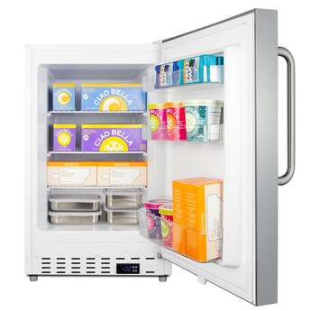 Summit ALFZ36CSS  20 Inch Freestanding or Built-In Compact Counter Depth Freezer, in Stainless Steel with Towel Bar Handle — thumbnail 9