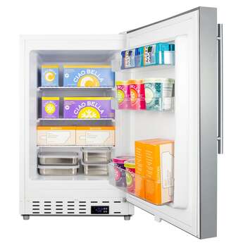 Summit ALFZ36CSSHV  20 Inch Freestanding or Built-In Compact Counter Depth Freezer, in Stainless Steel with Pro Handle — thumbnail 9