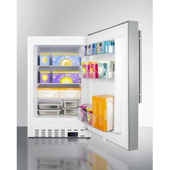 Summit ALFZ36SSHV 20 Inch Freestanding or Built-In Compact Counter Depth Freezer, in Stainless Steel with Pro Handle — thumbnail 10