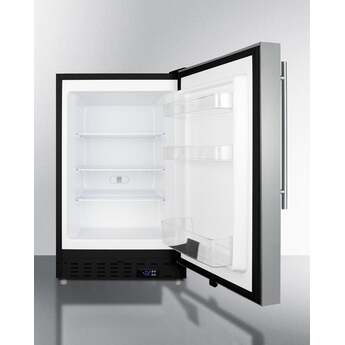 Summit ALFZ37BCSSHV 20 Inch Freestanding or Built-In Compact Counter Depth Freezer, in Stainless Steel with Pro Handle — thumbnail 6