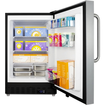 Summit ALFZ37BSSTB  20 Inch Freestanding or Built-In Compact Counter Depth Freezer, in Stainless Steel with Towel Bar Handle — thumbnail 10