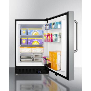 Summit ALFZ37BSSTB  20 Inch Freestanding or Built-In Compact Counter Depth Freezer, in Stainless Steel with Towel Bar Handle — thumbnail 8