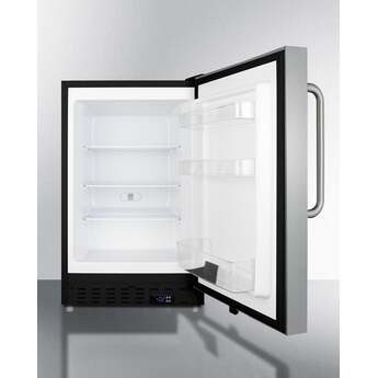 Summit ALFZ37BSSTB  20 Inch Freestanding or Built-In Compact Counter Depth Freezer, in Stainless Steel with Towel Bar Handle — thumbnail 9