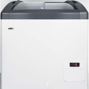 Summit Commercial 29" 5.7 cu.ft. White with Sliding Glass Door & Lock Chest Freezer