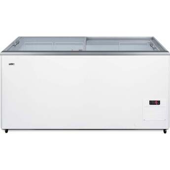 Summit Commercial 53" 15.0 cu.ft. White with Sliding Glass Door & Lock Chest Freezer
