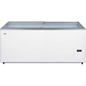 Summit Commercial 61" 16.6 cu.ft. White with Sliding Glass Door & Lock Chest Freezer