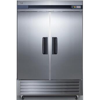 Summit Commercial 56" 49.0 cu.ft. Stainless Steel French Door Reach-In Freezer - With Lock