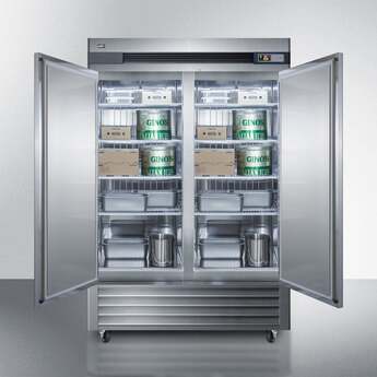 Summit Commercial 56" 49.0 cu.ft. Stainless Steel French Door Reach-In Freezer - With Lock — thumbnail 2