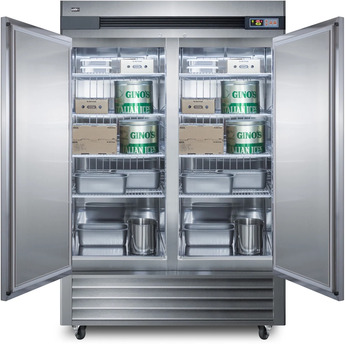 Summit Commercial 56" 49.0 cu.ft. Stainless Steel French Door Reach-In Freezer - With Lock — thumbnail 3
